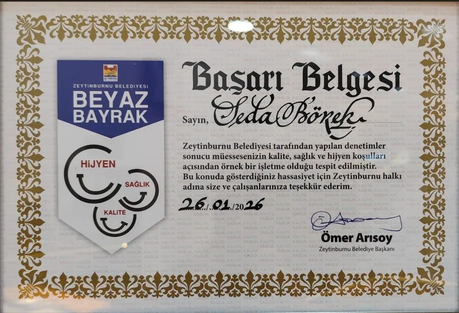 Seda Börek’e Büyük Gurur: Zeytinburnu’nda Beyaz Bayrak Alan 28. İşletme Oldu!